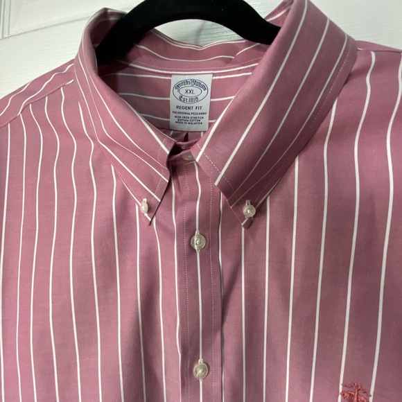 Brooks Brothers Regent Fit short sleeve button down collared striped shirt, XXL - Picture 5 of 8